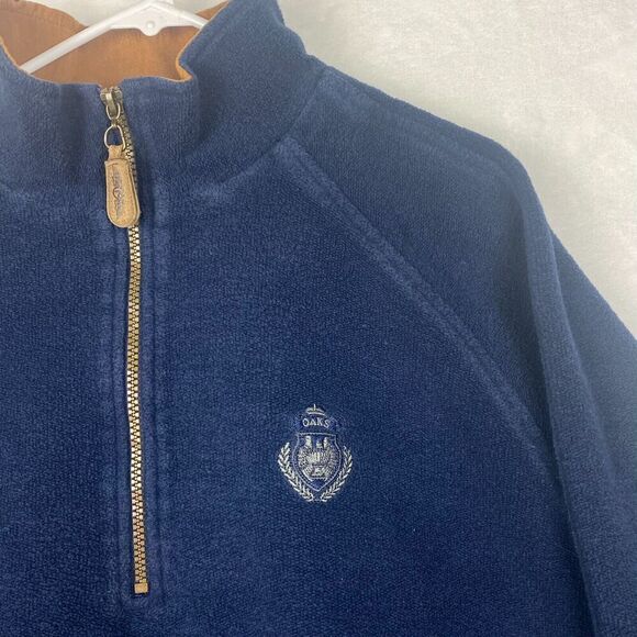 Straight Down Sweater Mens Extra Large Blue 1/4 Zip Pullover Pockets Made In USA - Picture 5 of 10